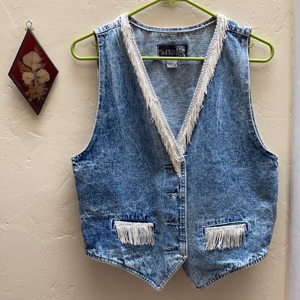 Western Fringe Denim Vest